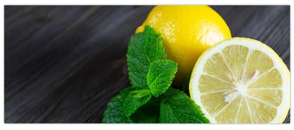 Citrom és a menta az asztalon képe (120x50 cm)
