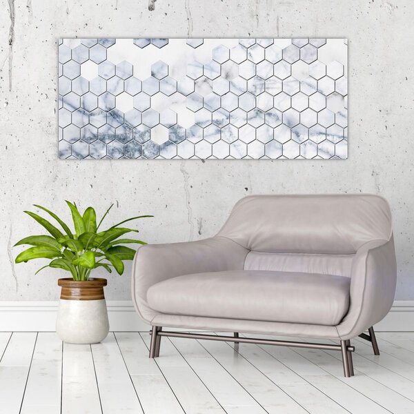 Kép - Márványozott hatszög (120x50 cm)
