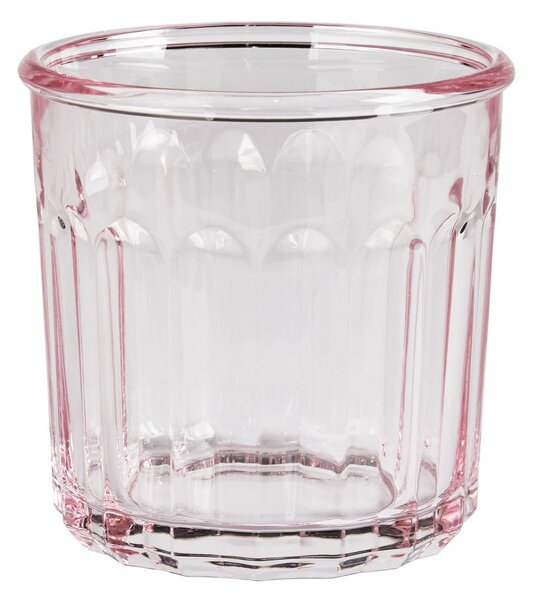 BARETTO üveg vizes pohár 380 ml , rózsaszín
