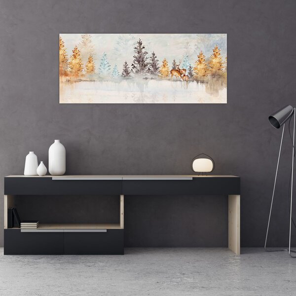 Kép - Akvarell erdő (120x50 cm)
