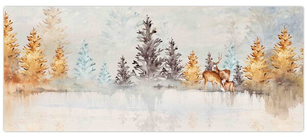 Kép - Akvarell erdő (120x50 cm)
