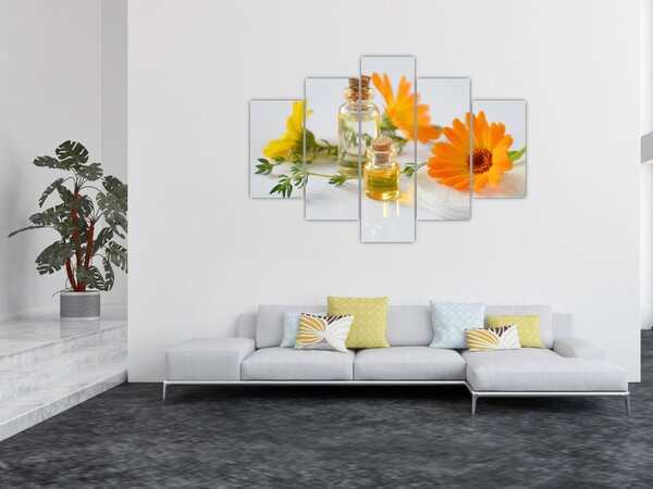 Narancsságra virágok képe (150x105 cm)