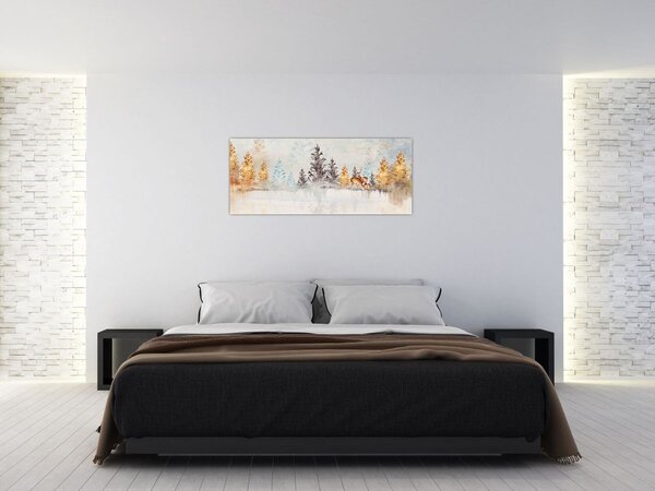 Kép - Akvarell erdő (120x50 cm)