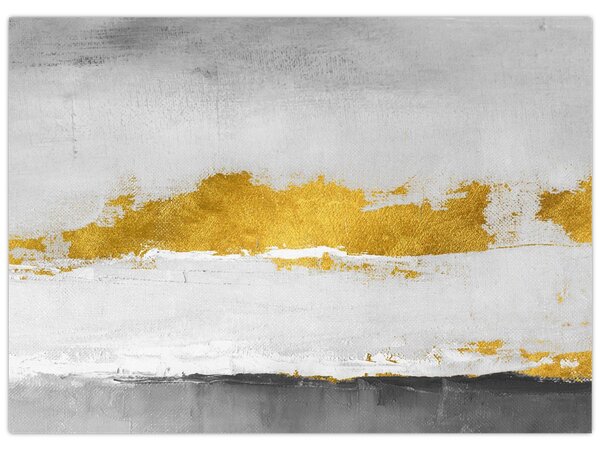 Kép - Arany és szürke vonások (70x50 cm)