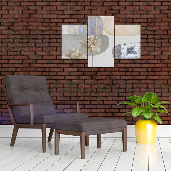 Kép - Festészet virágokkal és textúrákkal (90x60 cm)