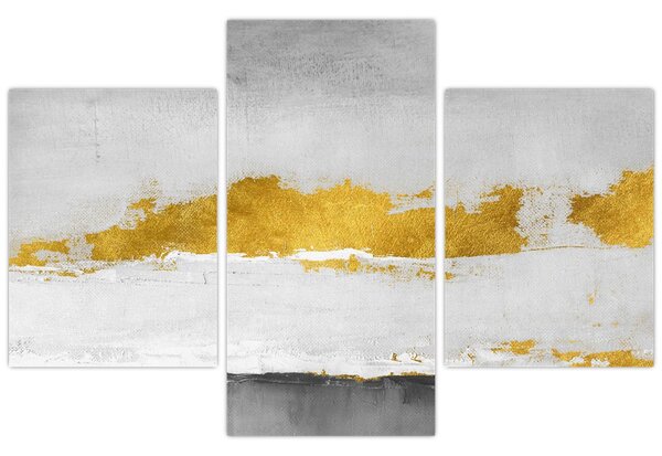 Kép - Arany és szürke vonások (90x60 cm)