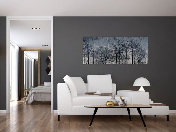 Kép - Fa sziluettek levelekkel (120x50 cm)
