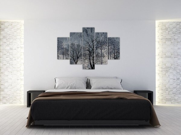 Kép - Fa sziluettek levelekkel (150x105 cm)
