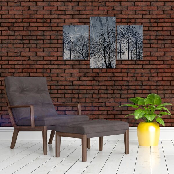 Kép - Fa sziluettek levelekkel (90x60 cm)