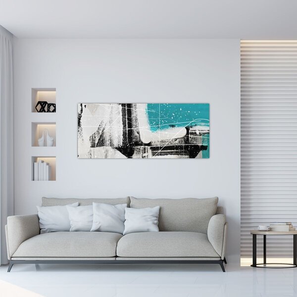 Kép - Türkiz absztrakció (120x50 cm)