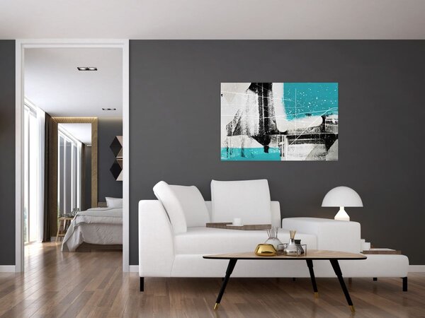 Kép - Türkiz absztrakció (90x60 cm)