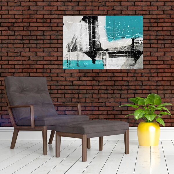 Kép - Türkiz absztrakció (90x60 cm)