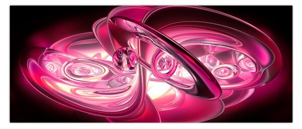 Rózsaszín fraktálos kép (120x50 cm)