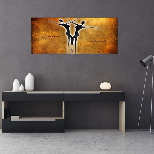 Festmény képe egy táncoló párról (120x50 cm)