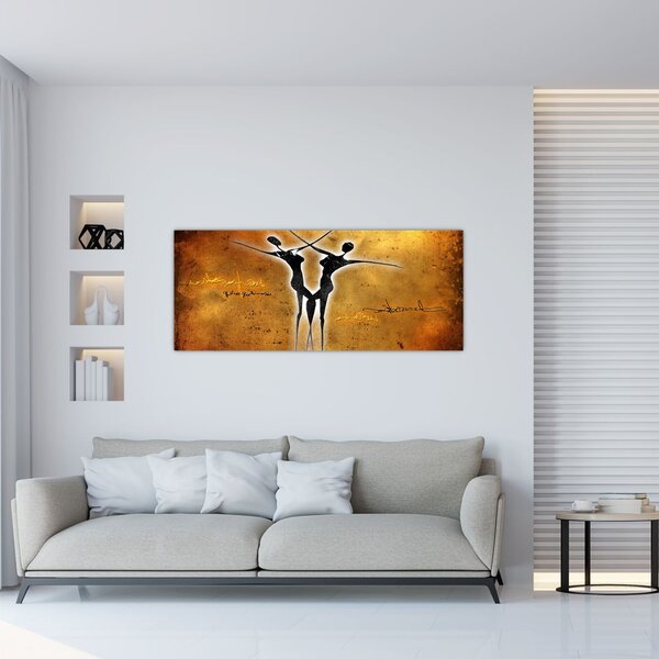 Festmény képe egy táncoló párról (120x50 cm)