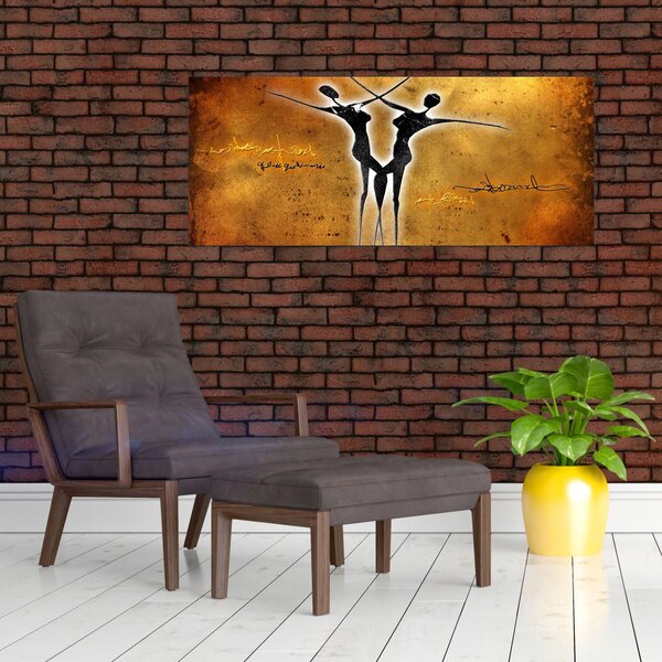 Festmény képe egy táncoló párról (120x50 cm)