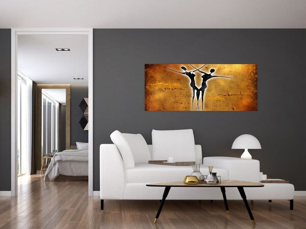 Festmény képe egy táncoló párról (120x50 cm)