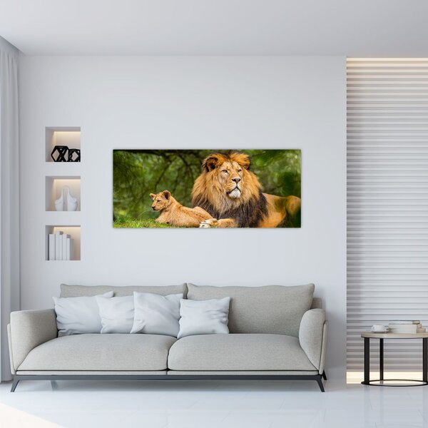 Oroszlánok képe (120x50 cm)