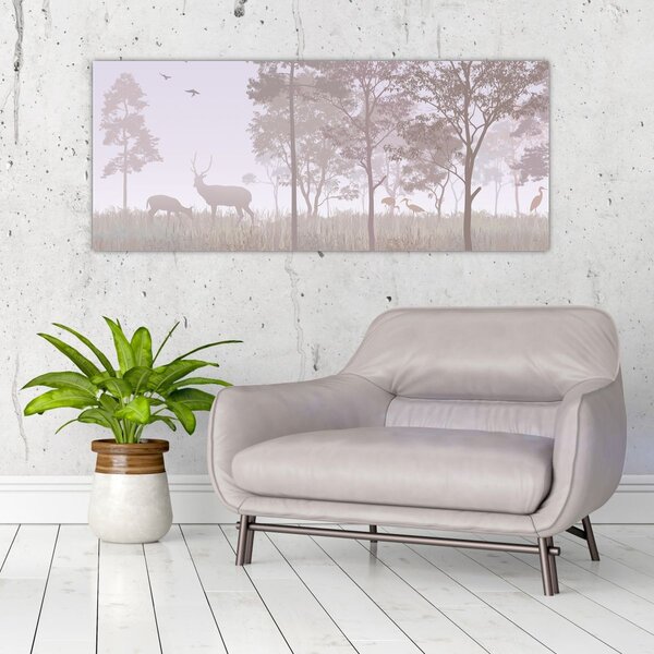 Kép - Monokróm erdő (120x50 cm)