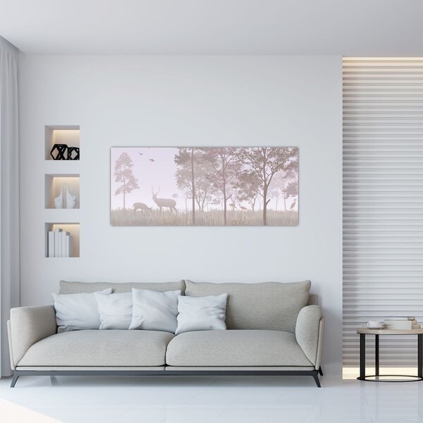 Kép - Monokróm erdő (120x50 cm)
