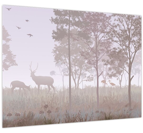 Kép - Monokróm erdő (70x50 cm)