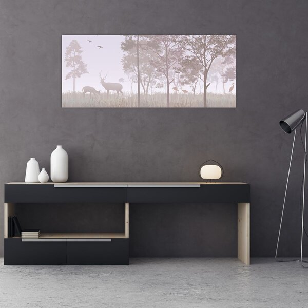 Kép - Monokróm erdő (120x50 cm)