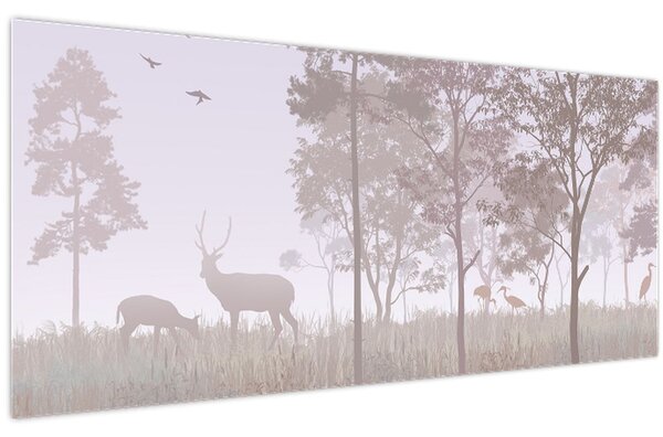 Kép - Monokróm erdő (120x50 cm)