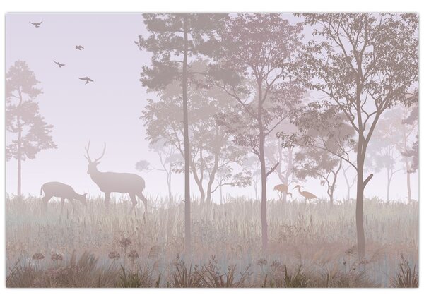Kép - Monokróm erdő (90x60 cm)