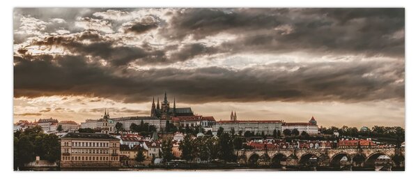 Prágai vár a félhomályban képe (120x50 cm)