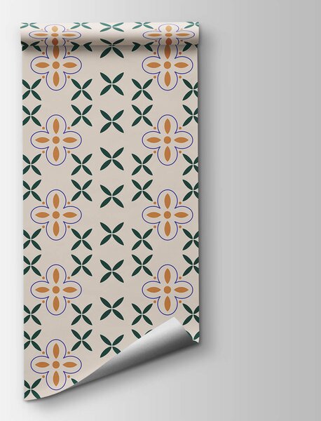 Fotótapéta Virágmintás fehér háttér, Designer fali fotótapéta, Népszerű fotótapéta, t00586 - Tapeko.hu