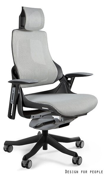 UNIQUE WAU ergonomikus irodai szék, fekete váz-világosszürke háló OUTLET