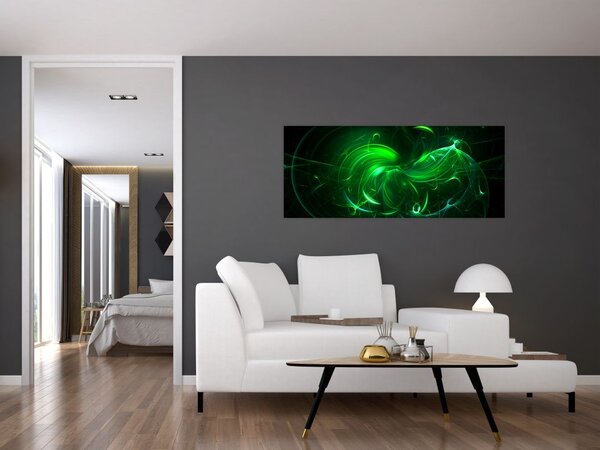 Kép - zöld absztrakció (120x50 cm)