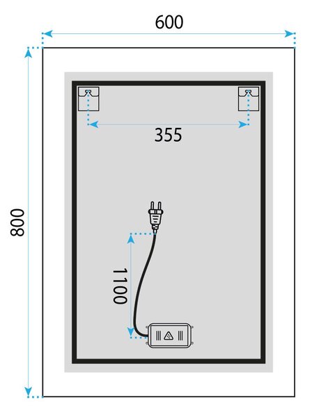 LED Tükör 60x80cm SAB-3426