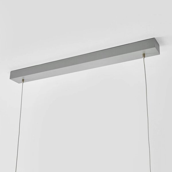 Arcchio LED irodai függőlámpa Jolinda, ezüst, 118cm, fel/le, le, Alu / szürke / cink, Dolgozószoba / Iroda, Alumínium, Modern