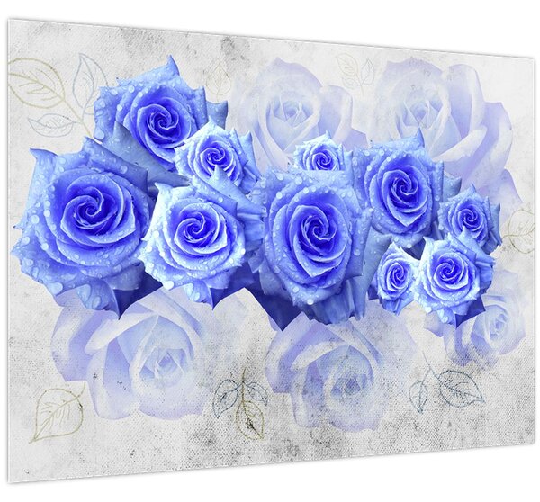Kép - Kék rózsa (70x50 cm)