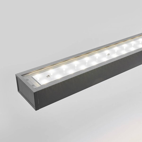 Arcchio LED irodai függőlámpa Jolinda, ezüst, 118cm, fel/le, le, Alu / szürke / cink, Dolgozószoba / Iroda, Alumínium, Modern