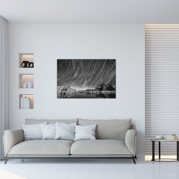Fekete-fehér kép egy csillagos ég (90x60 cm)