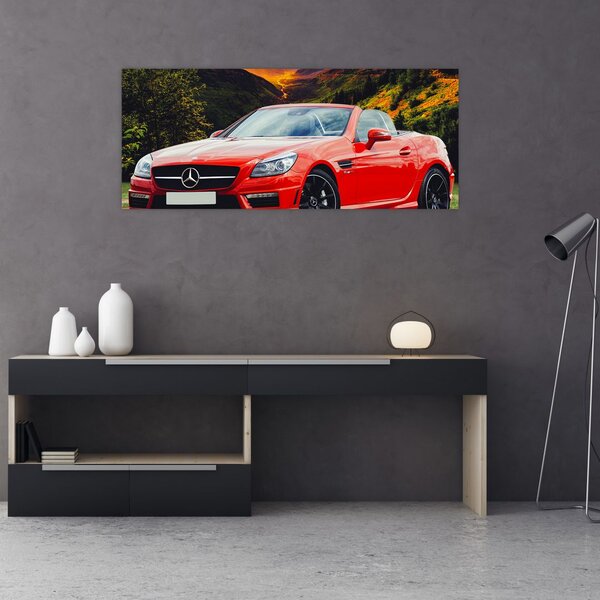 Kép - piros Mercedes (120x50 cm)
