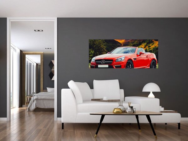 Kép - piros Mercedes (120x50 cm)