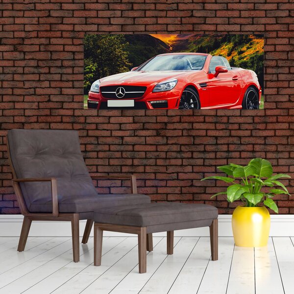Kép - piros Mercedes (120x50 cm)