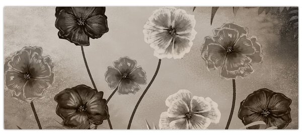 Kép - Rajzolt virágok (120x50 cm)
