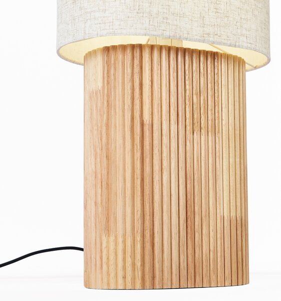 Japandi állólámpa fa, vászonernyővel 90cm - Lamel