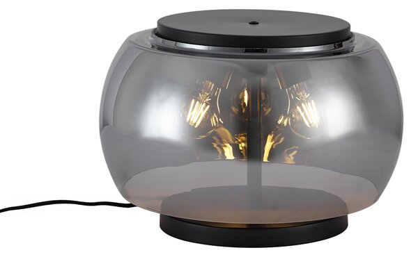 Design asztali lámpa fekete füstüveggel, 3 égős - Bino