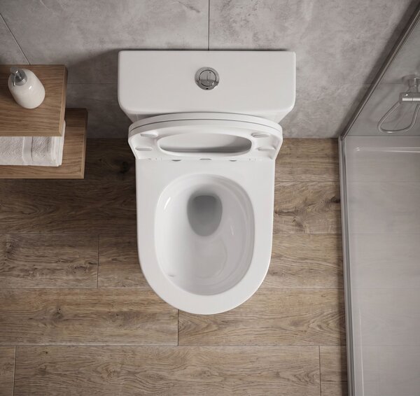 Erga Torre, kombinált WC-csésze 620x385x835 mm, Tornado 2.0 + WC-ülőke, fényes fehér, ERG-V03-TORRE-TO2-WH