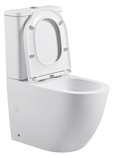 Erga Torre, kombinált WC-csésze 620x385x835 mm, Tornado 2.0 + WC-ülőke, fényes fehér, ERG-V03-TORRE-TO2-WH