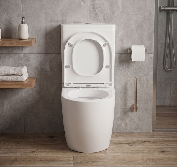 Erga Torre, kombinált WC-csésze 620x385x835 mm, Tornado 2.0 + WC-ülőke, fényes fehér, ERG-V03-TORRE-TO2-WH