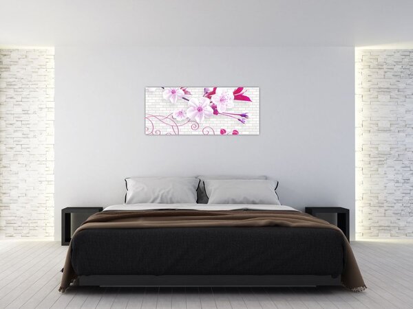 Virággal ellátott gally képe (120x50 cm)