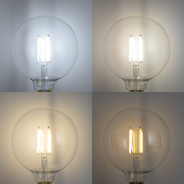 5 db Okos E27 Dimmelhető LED Izzó G125 Átlátszó 7W 806lm 2700-6500K