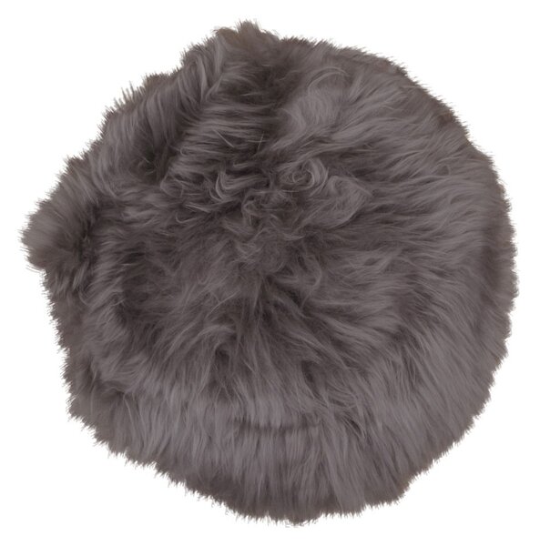 Lambskin báránybőr ülőpárna, Barna, Ø35 cm