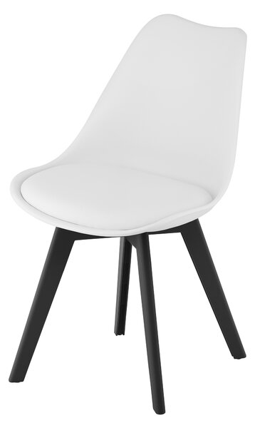 Étkezőszék Oslo/Mark, fehér/fekete lábakkal